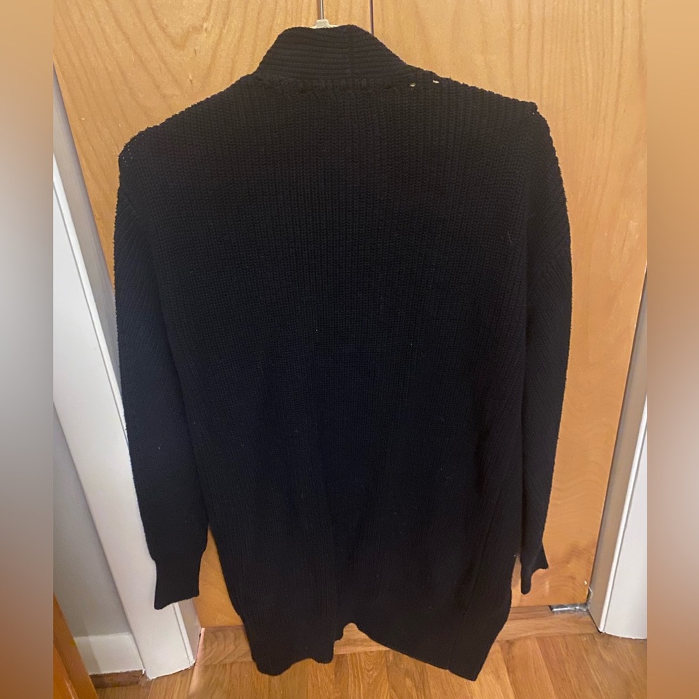 BP Black Ribbed Open Front Cardigan - Picture 4 of 4